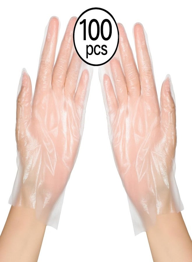 Adbeni Disposable Transparent Gloves 100 Pcs & Shower Caps 50 Pcs | Waterproof, Latex-Free | For Hair Coloring, Food Handling, Cleaning, Kitchen, Bath & Salon | One Size Fits Most - Image 3